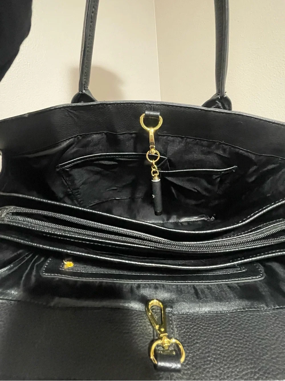Joy & Iman Women’s Genuine Leather Large Tote Shoulder Bag